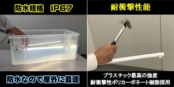 完全防水！耐衝撃！