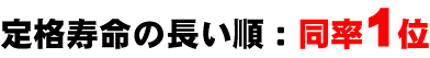 定格寿命の長い順：同率1位